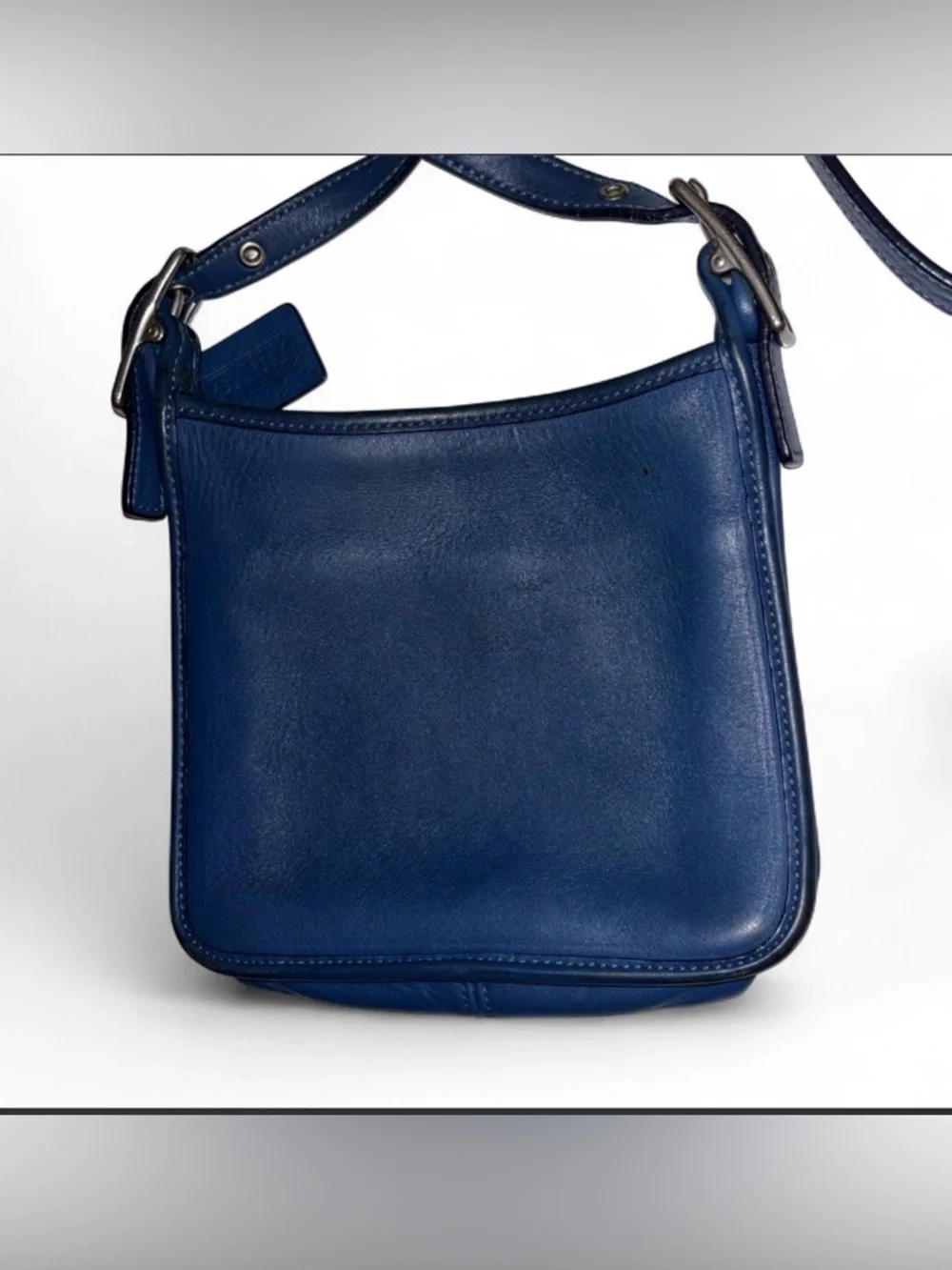 Vintage Coach Mini Janice Bag 6610 Blue Leather Zip Crossbody Shoulder Purse USA - Picture 6 of 8